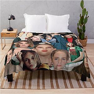 Maya Hawke Abstract Collage Art Throw Blanket