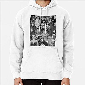 Maya Hawke Abstract Collage Art - Black and White Aesthetics Pullover Hoodie