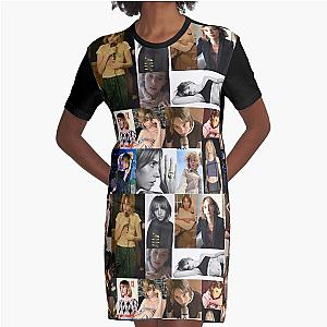 Maya Hawke Square Collage Art Graphic T-Shirt Dress