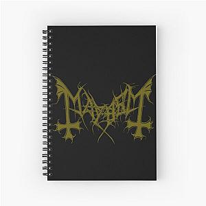 Mayhem - Norway Band - Original Logo - Fanart - Gold Edition Spiral Notebook