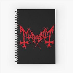 Mayhem - Norway Band - Original Logo - Fanart - Red Edition Spiral Notebook