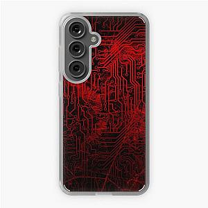 Blood Red and Black Digital Mayhem Circuit Board Samsung Galaxy Soft Case