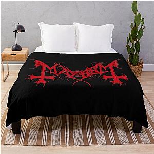 Mayhem - Norway Band - Original Logo - Fanart - Red Edition Throw Blanket