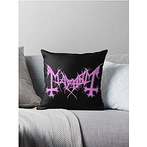 Mayhem - Norway Band - Original Logo - Fanart - Pink Edition Throw Pillow