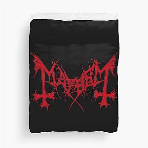 Mayhem - Norway Band - Original Logo - Fanart - Red Edition Duvet Cover