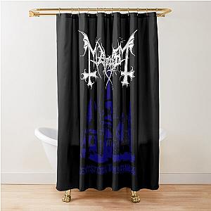 Mayhem - Norway Band - Original Logo - Fanart - De Mysteriis Dom Sathanas - Blue Shower Curtain