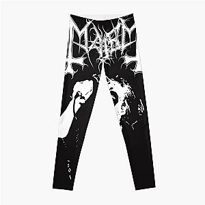 Mayhem Norway Band Original Logo Fanart In Memory of Per Yngve Ohlin Dead Leggings