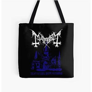 Mayhem - Norway Band - Original Logo - Fanart - De Mysteriis Dom Sathanas - Blue All Over Print Tote Bag