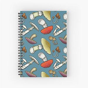 Mushroom Mayhem - Blue Spiral Notebook