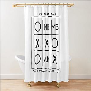 MBMBAM Tic Tac Toe (Black Logo) Shower Curtain