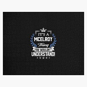 Mcelroy Name T Shirt - Mcelroy Things Name 2 Gift Item Tee Jigsaw Puzzle RB1010