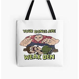 MEATCANYON  YOUR BONES ARE WEAK BEN All Over Print Tote Bag RB1212