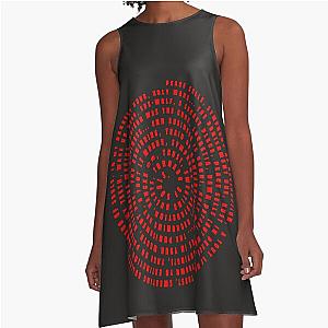 Rock Your World With Megadeth: A Unique Spiral Design Made from the Titles of the Most Popular Metallica Songs - Perfect for Any Metalhead or Music Lover A-Line Dress