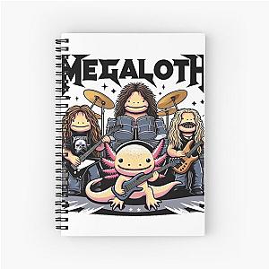 Axolotl Rock Band T-shirt - Megadeth Parody, If Megadeth were Axolotls Spiral Notebook