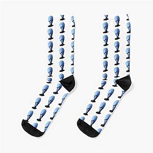 Low Poly Blue Alien Geometric Art Portrait Megamind Socks