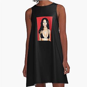Megan Fox red oil painting dress.