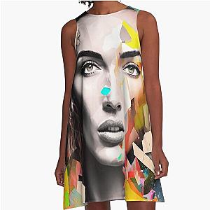 Beautiful Abstract Collage Portrait of Megan Fox Dress
