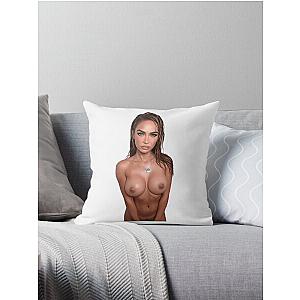 Megan Fox Fake Nude Throw Pillow