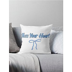 Megan Moroney “Bless Your Heart” Blue Throw Pillow