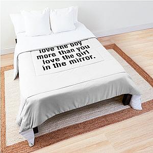 You can't love the boy more than you love the girl in the mirror Megan Moroney Lyric Comforter