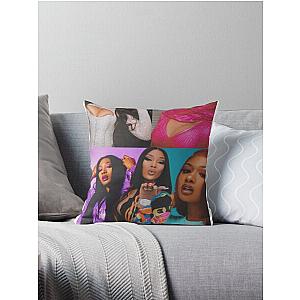 Megan thee Stallion collage On Multiple Products Throw Pillow