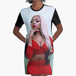 Cute Red Megan Thee Stallion Graphic T-Shirt Dress