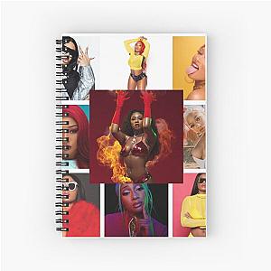 Megan Thee Stallion Colorful Photo Montage Spiral Notebook