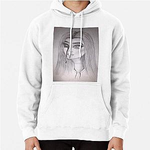 Creepy drawing horror girl sketch Hand drawn Pullover Hoodie RB1704