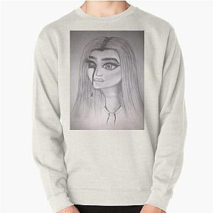 Creepy drawing horror girl sketch Hand drawn Pullover Sweatshirt RB1704