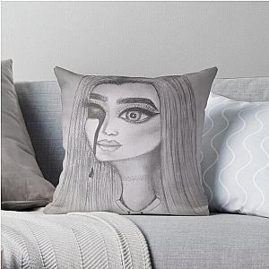 Creepy drawing horror girl sketch Hand drawn Throw Pillow RB1704