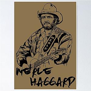 Merle Haggard (sketch style) Poster