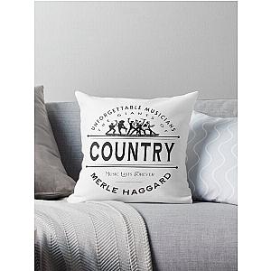 Merle Haggard - Unforgettable musicians - Music lasts forever Throw Pillow