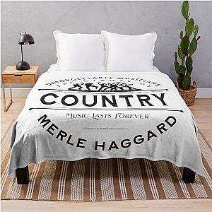 Merle Haggard - Unforgettable musicians - Music lasts forever Throw Blanket