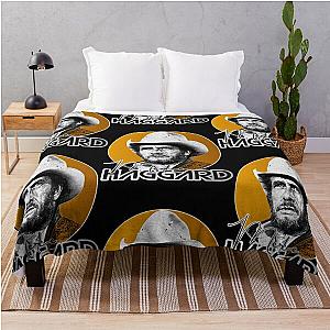 Retro Merle Haggard Gold Design  Throw Blanket