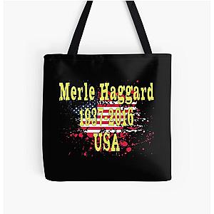 Merle Haggard 1937 - 2016  Music D21 All Over Print Tote Bag