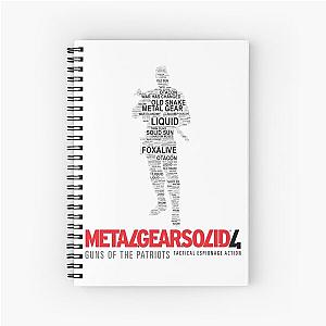 Metal Gear Solid 4: Guns of the Patriots - Old Snake - Typography  Spiral Notebook