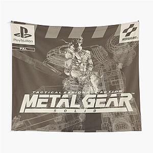 PS1 Metal Gear Solid Black and White  Tapestry