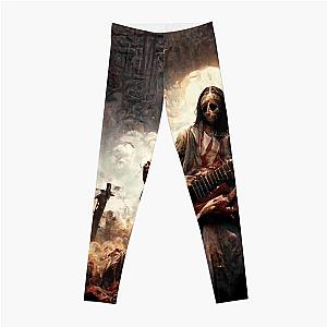 Zombie Jesus Titan Playing Metallica Guitar Leggings RB1608