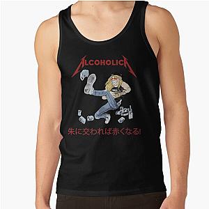 Alcoholica Young Drunk James Hetfield Metallica Cartoon Illustration Tank Top RB1608