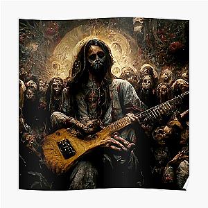 Zombie Jesus Playing Metallica Guitar Poster RB1608