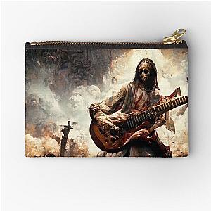 Zombie Jesus Titan Playing Metallica Guitar Zipper Pouch