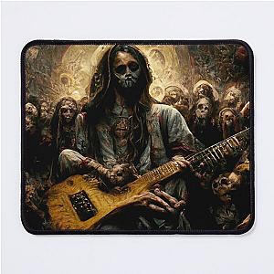 Zombie Jesus Playing Metallica Guitar Mouse Pad