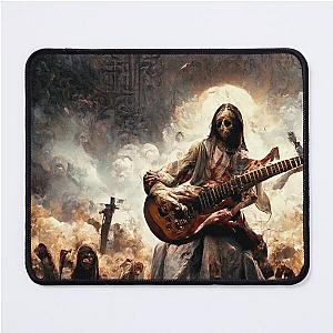 Zombie Jesus Titan Playing Metallica Guitar Mouse Pad