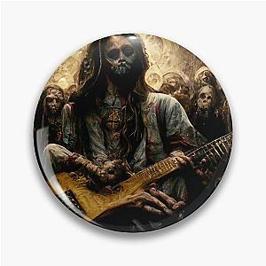 Zombie Jesus Playing Metallica Guitar Pin