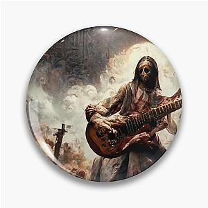 Zombie Jesus Titan Playing Metallica Guitar Pin