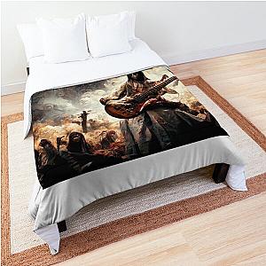 Zombie Jesus Titan Playing Metallica Guitar Comforter