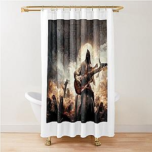 Zombie Jesus Titan Playing Metallica Guitar Shower Curtain