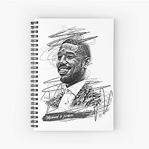 Michael b Jordan Abstract Sketch Art, Michael b Jordan Spiral Notebook