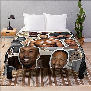 michael b jordan photo collage Throw Blanket