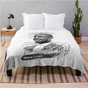 Michael b Jordan Abstract Sketch Art, Michael b Jordan Throw Blanket